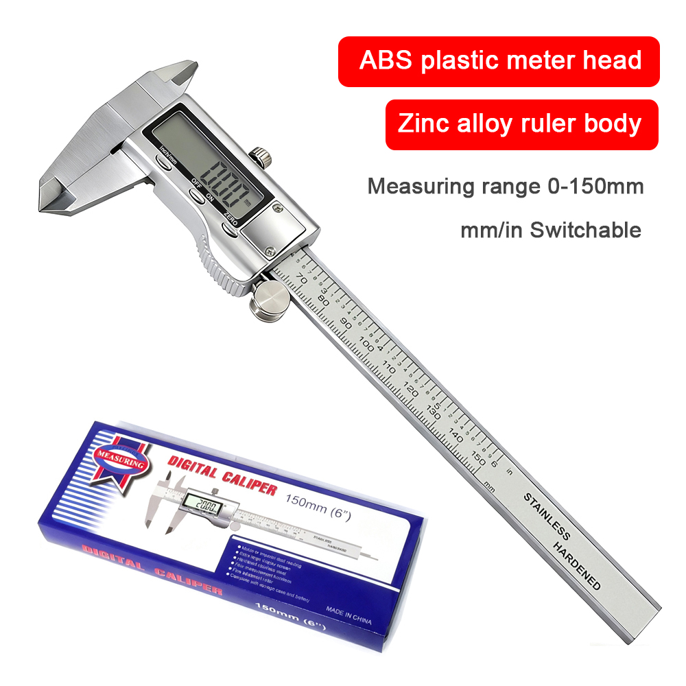 Digital Caliper 150Mm Stainless Steel - 0-150mm Zinklegierung Digitaler Messschieber Metall-Messschieber Professionelles