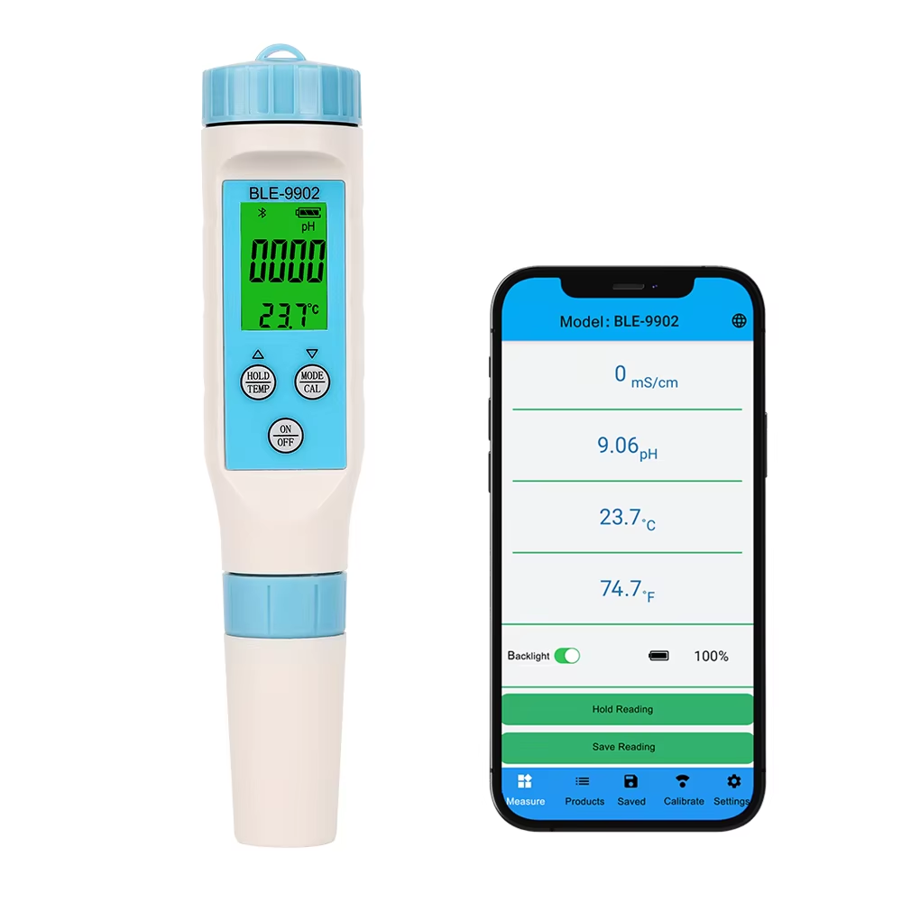 Ph Meter Digital Water Tester - 3-in-1 pH/EC/Temperatur-Wassertester, digitales Multifunktions-Wasserqualitätsmessgerät für Hydrokulturen
