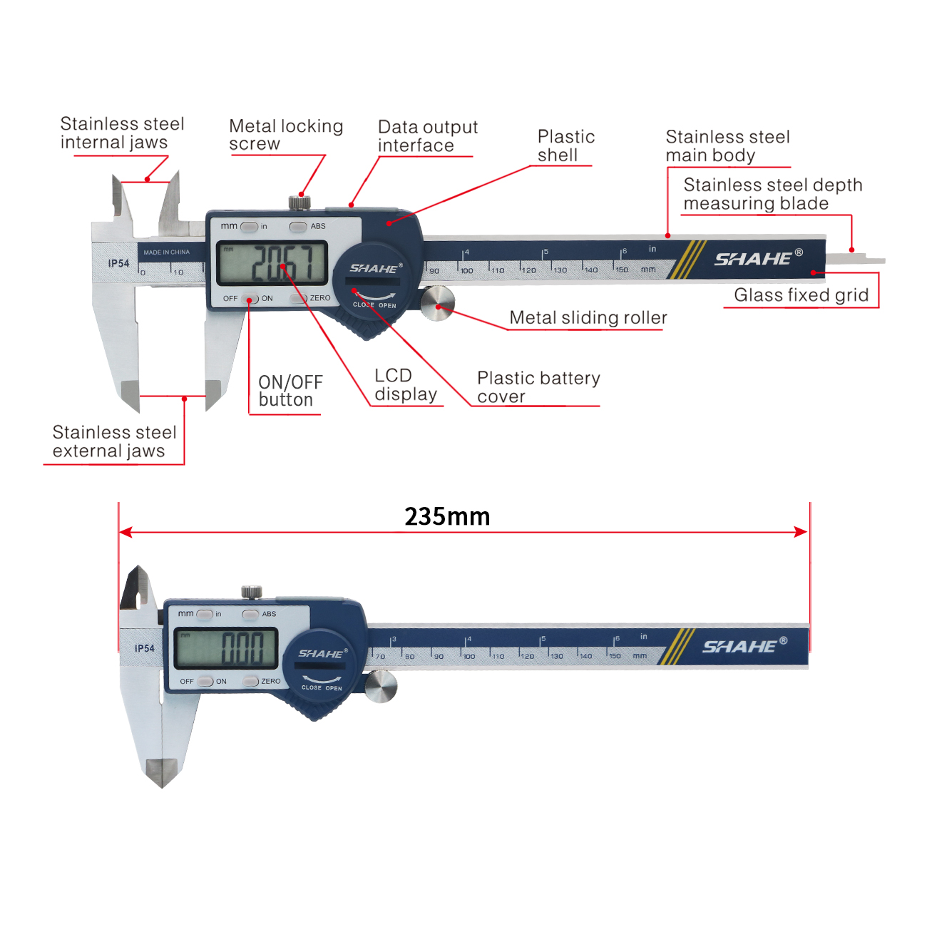 IP54 wasserdichter digitaler B – Digital Caliper 150Mm Stainless Steel Bewertung und Preis