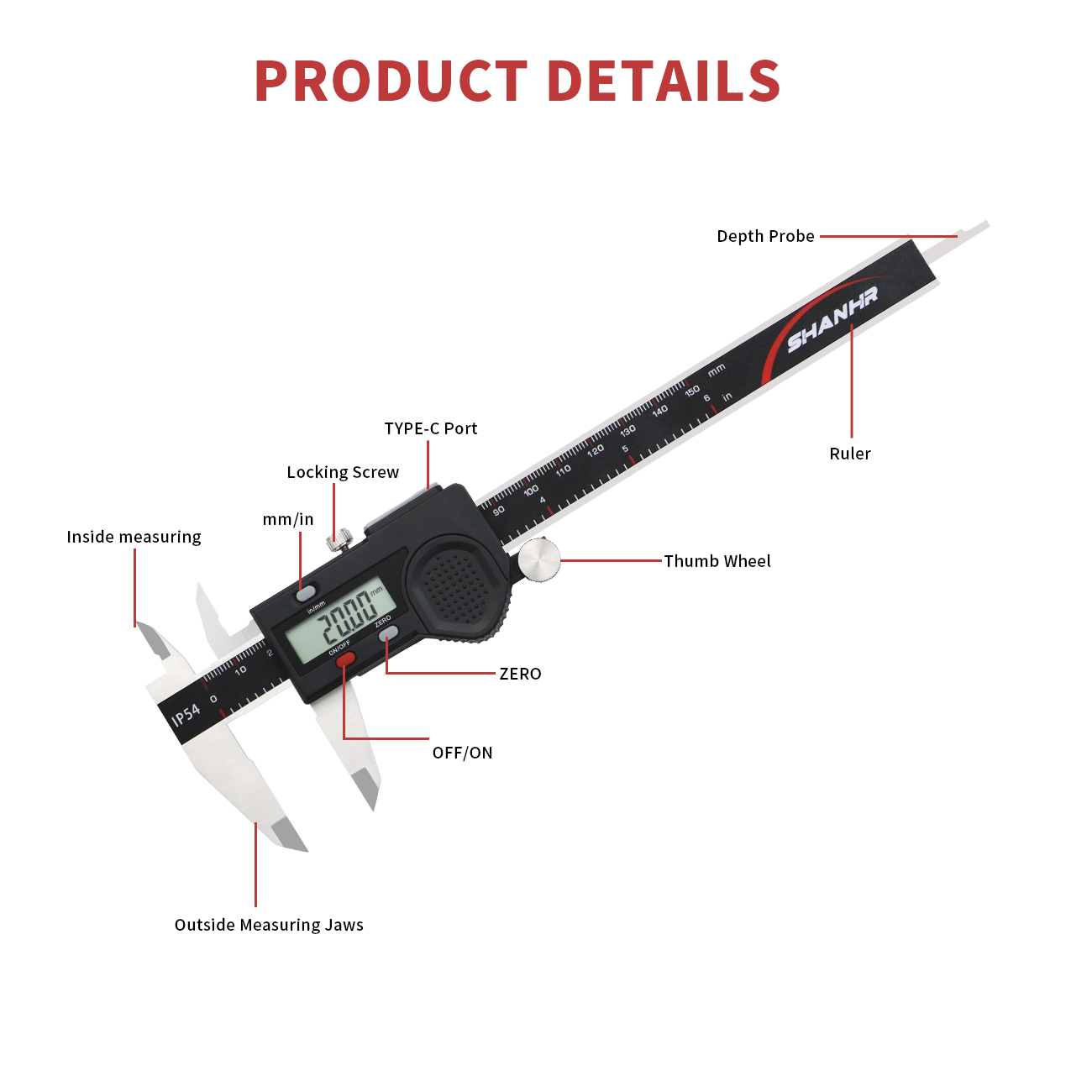 SHANHR IP54 Wasserdichter Digi – Digital Caliper 150Mm Stainless Steel Bewertung und Preis