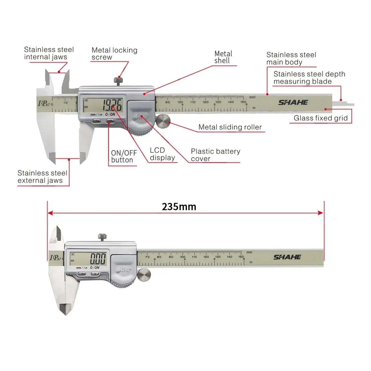 150 mm IP67 Wasserdichter digi – Digital Caliper 150Mm Stainless Steel Bewertung und Preis